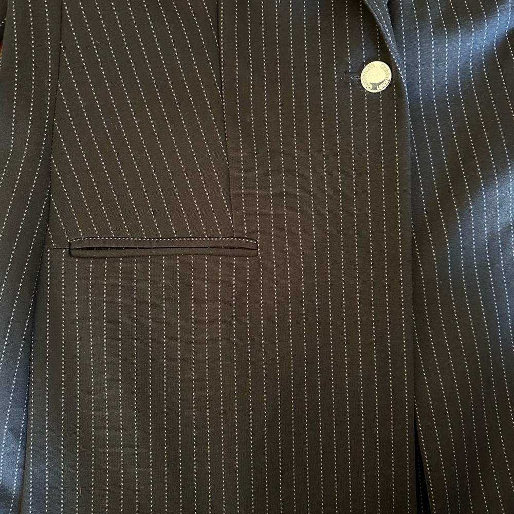 Calvin Klein Women’s Pinstripe Blazer One Button Tailored Office Jacket Sz XL - Picture 5 of 11